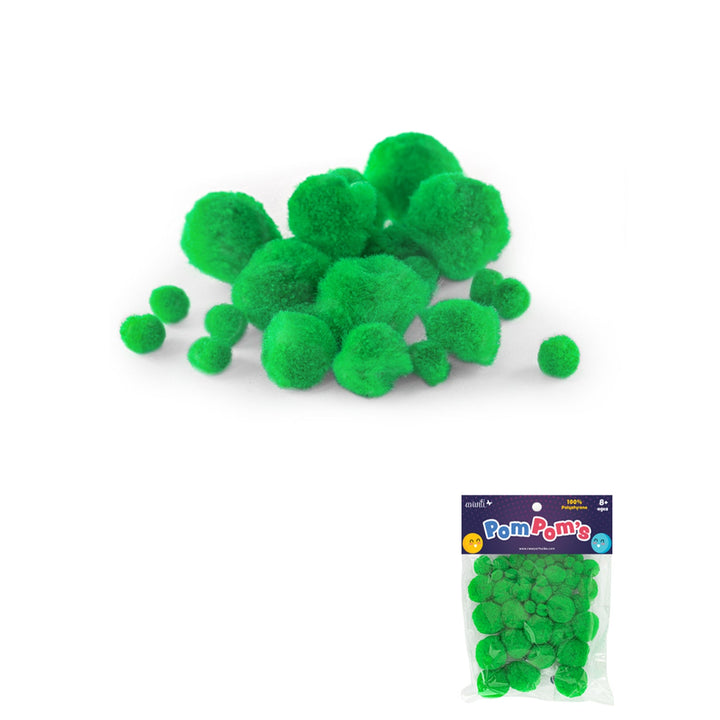 50 pcs Pompoms by Avanti, Mixed Sizes, Crafts Fuzzy Pom Poms Balls, Variety of Colors for DIY Creative Crafts Decorations, 12-Pack