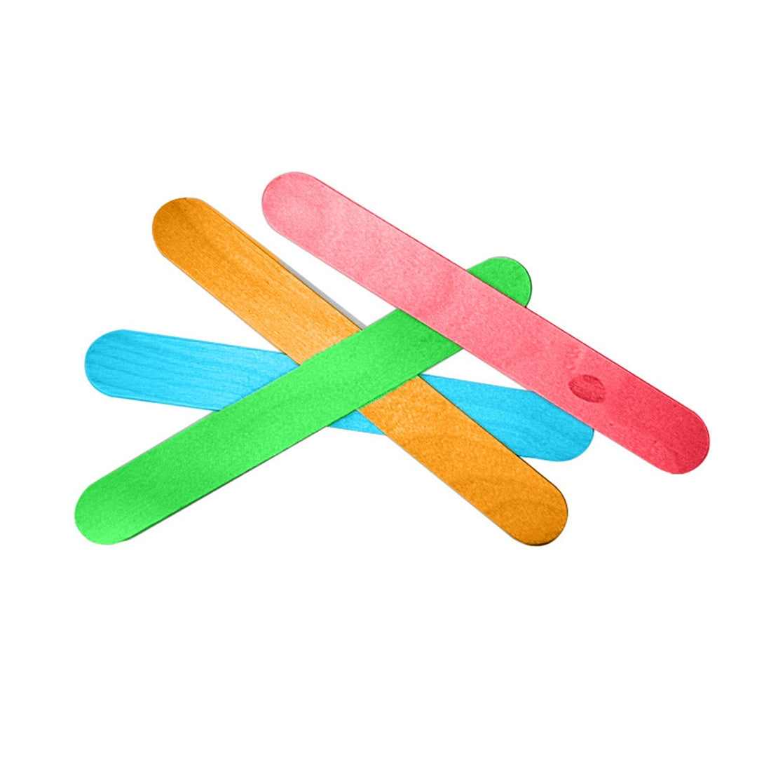 Jumbo Wood Craft Sticks, Natural and Multicolor, 7" 7/8 inches length, 20 Pcs, 1 Pack, 12-Pack