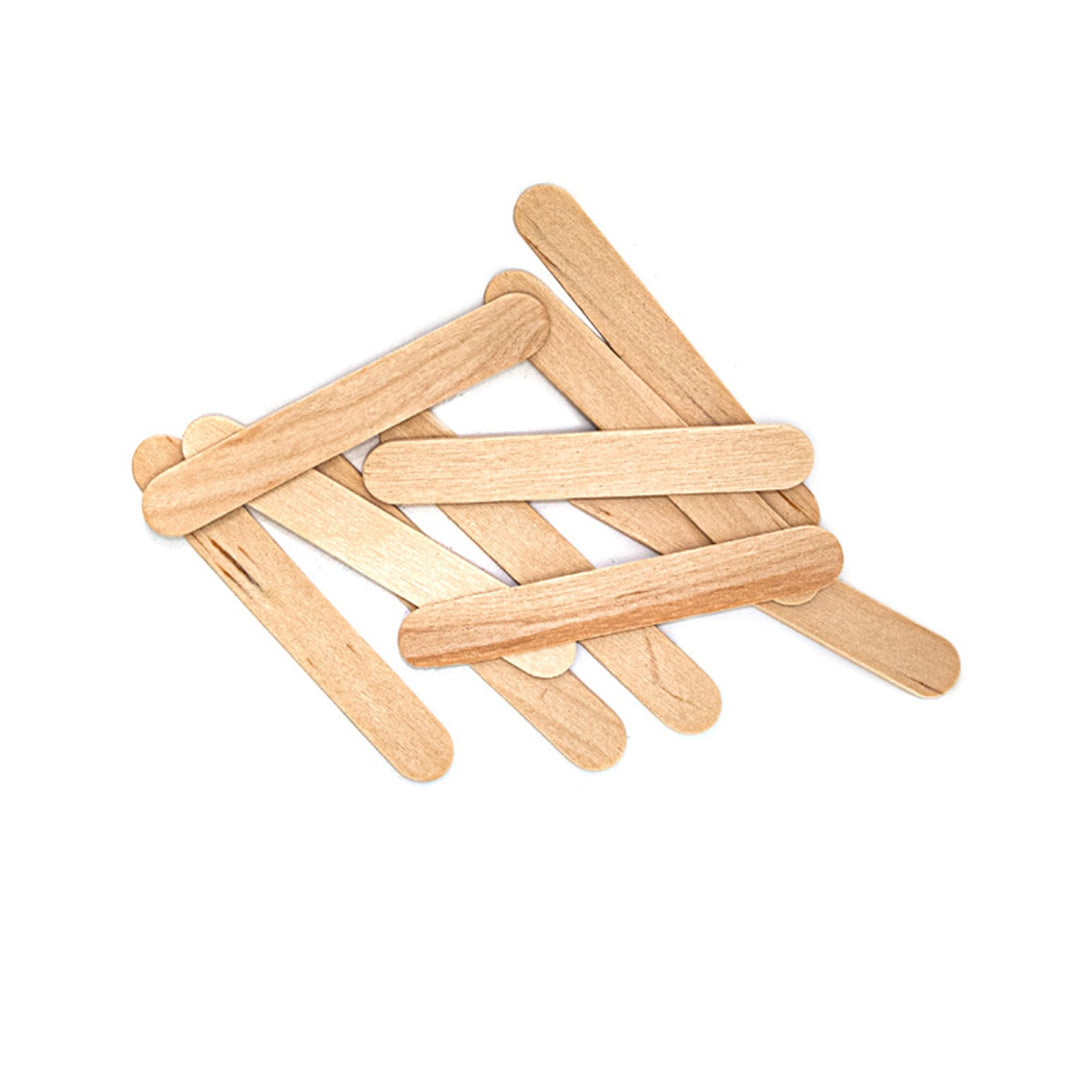 Mini Wood Craft Sticks, Natural and Multicolor, 2.5 inches length, 50 Pcs, 12-Pack