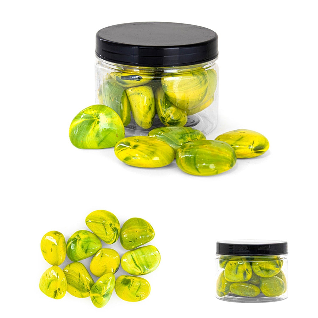 Decorative Stones, Polished Pebbles, Color Variety, 450g, 12pcs, 12-Pack