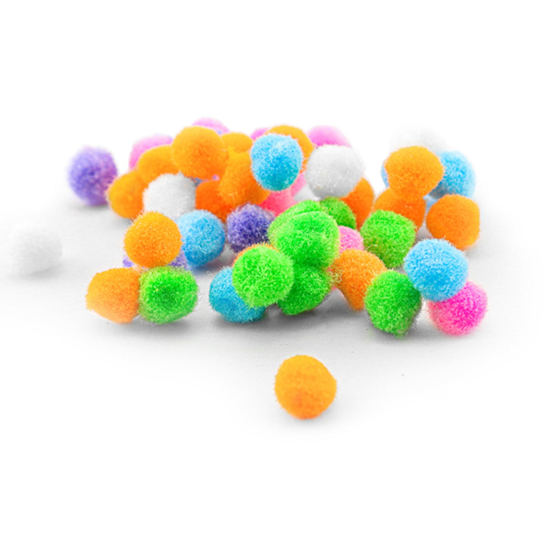 Pompoms by Avanti, Fuzzy Pom Poms Balls, Variety Color for DIY Creative Crafts Decorations, 100 Pieces,   12-Pack