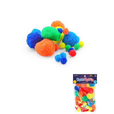 Pompoms by Avanti, Fuzzy Pom Poms Balls, Variety Color for DIY Creative Crafts Decorations, 100 Pcs