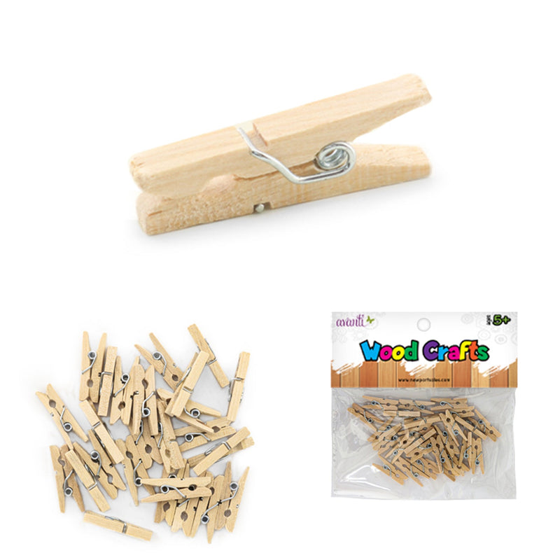 Mini Clothespins, Wooden Small Clothes Pin, Decorative Wood Clothes Pin, 25 pcs.