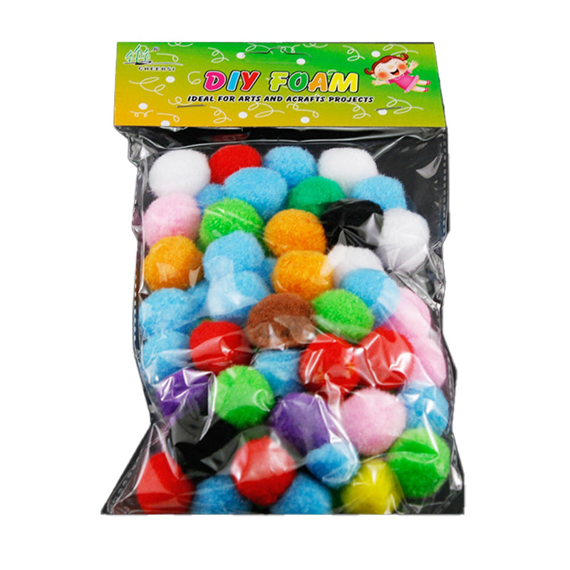 Variety Color Pompoms, Fuzzy Pom Pom Balls for DIY Creative Crafts Decoration, 28 Grams