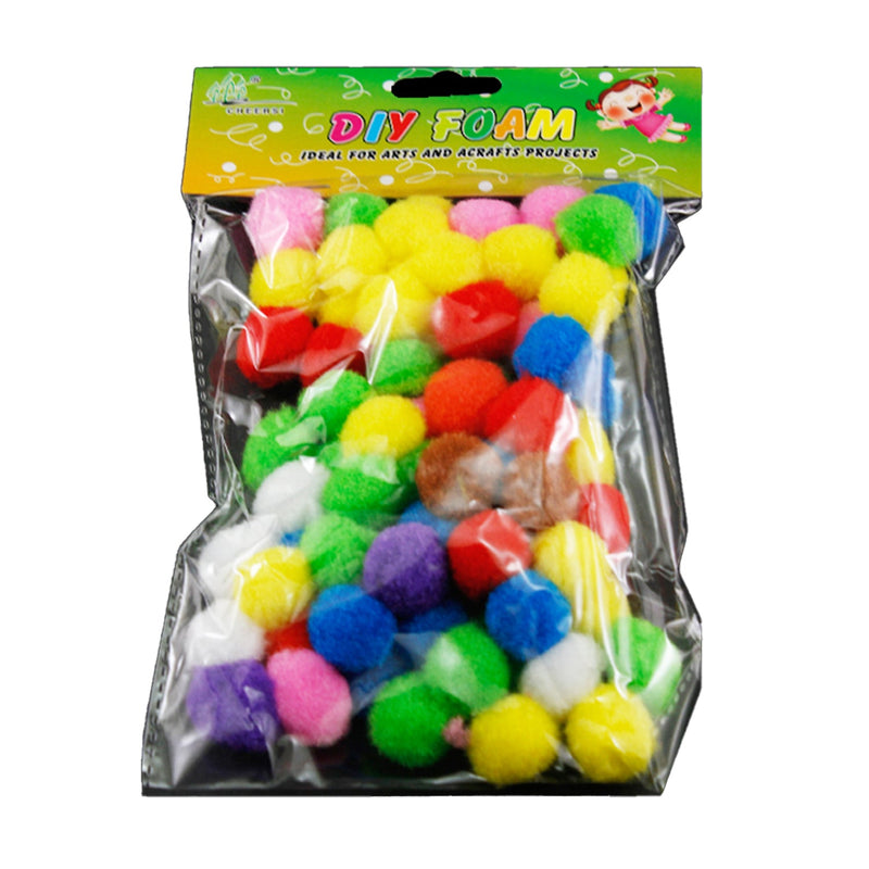 Variety Color Pompoms, Fuzzy Pom Pom Balls for DIY Creative Crafts Decoration, 20 Grams