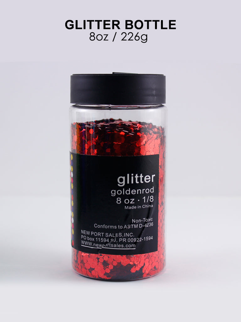 Glitter Acrylic, Craft Twinkle, 8 Fl. Oz., 226 g, 1/8 Size, Variety Colors, 6-Pack