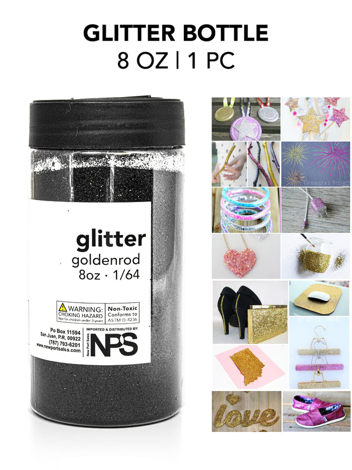 Glitter Acrylic, Craft Twinkle, 8 Fl. Oz. 1/64 Size, Variety Colors, 6-Pack