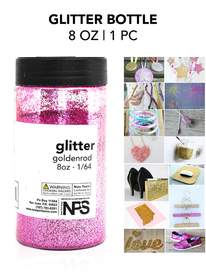 Glitter Acrylic, Craft Twinkle, 8 Fl. Oz. 1/64 Size, Variety Colors, 6-Pack
