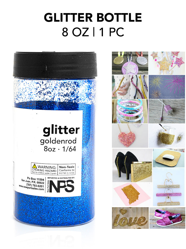 Glitter Acrylic, Craft Twinkle, 8 Fl. Oz. 1/64 Size, Variety Colors, 6-Pack