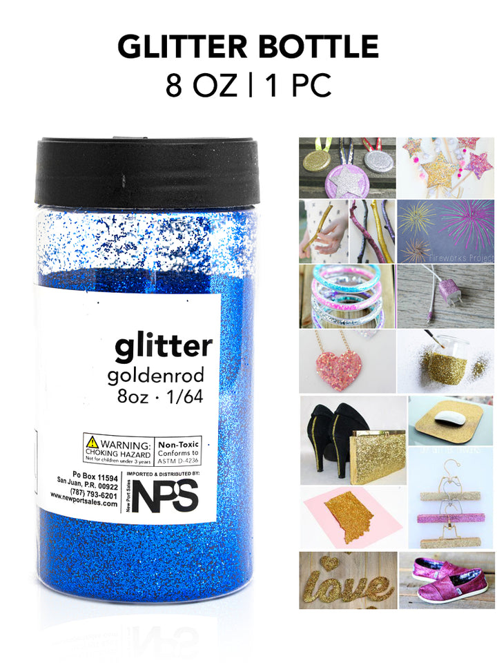 Glitter Acrylic, Craft Twinkle, 8 Fl. Oz. 1/64 Size, Variety Colors, 6-Pack