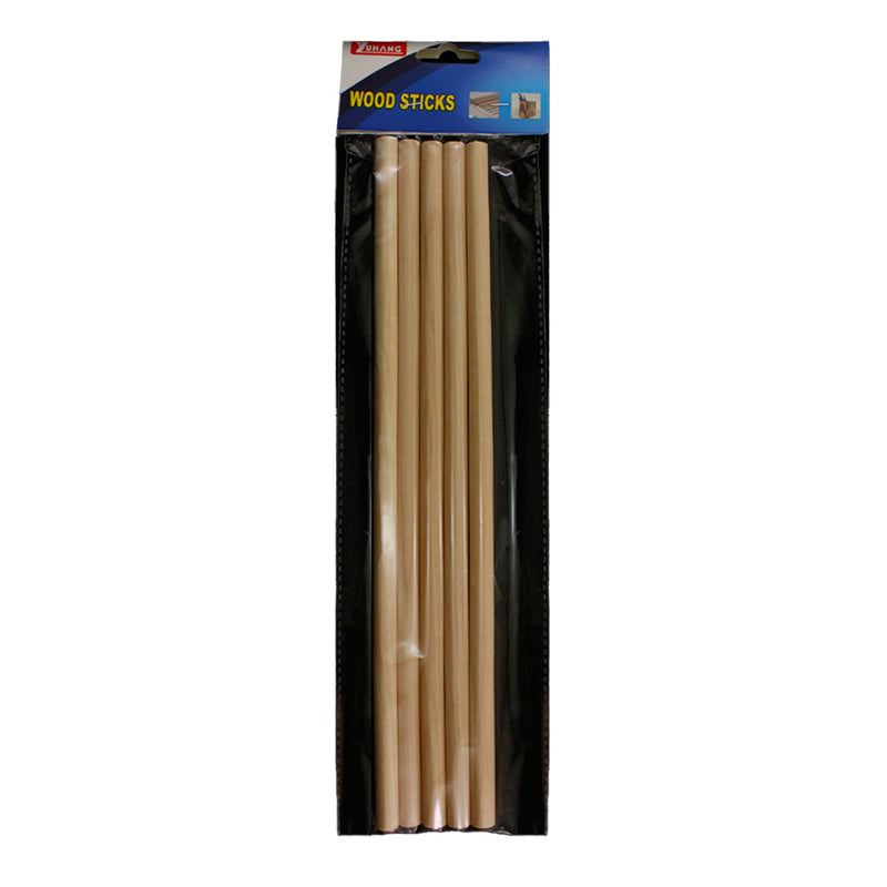 Wood Sticks, Wooden Dowel Rods, - 1/4 x 11 3/4 Inch Unfinished Hardwood Sticks, 5 Pieces