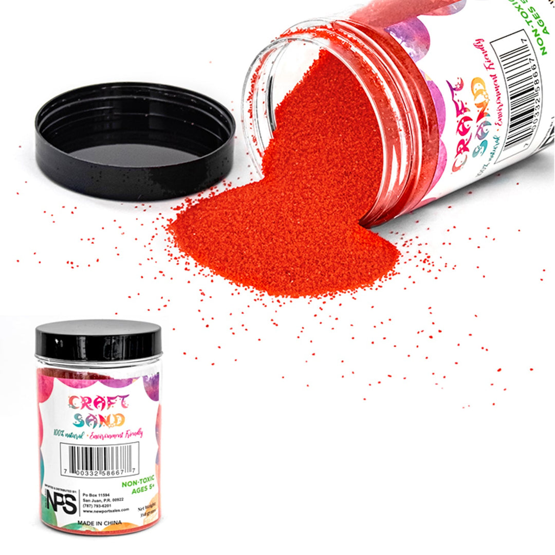 Decorative Sand Fine Grain, Color Variety, 350 grams, 1 bottle, 6-Pack