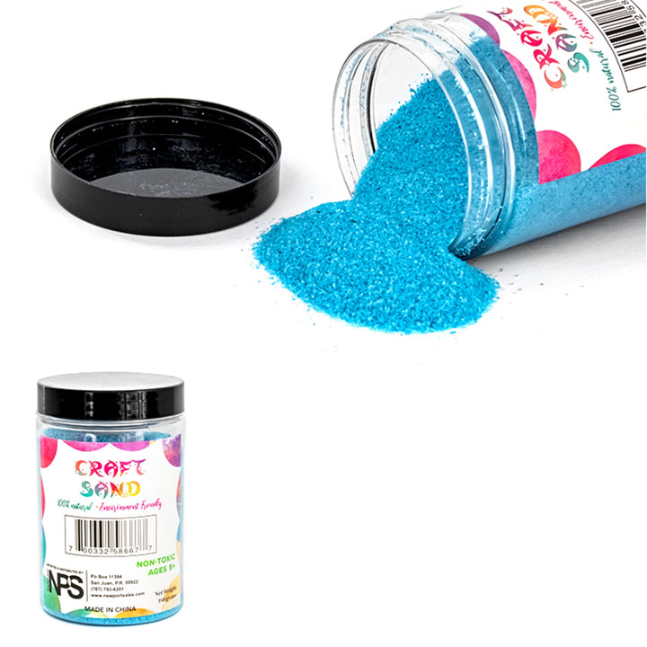 Decorative Sand Fine Grain, Color Variety, 350 grams, 1 bottle, 6-Pack