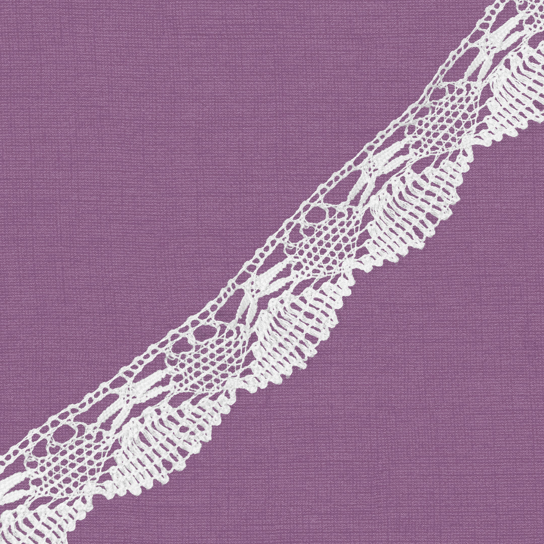 Cluny Lace, Spanish Cotton, Fantasy Lace, White and Beige, 1 in / 3 cm