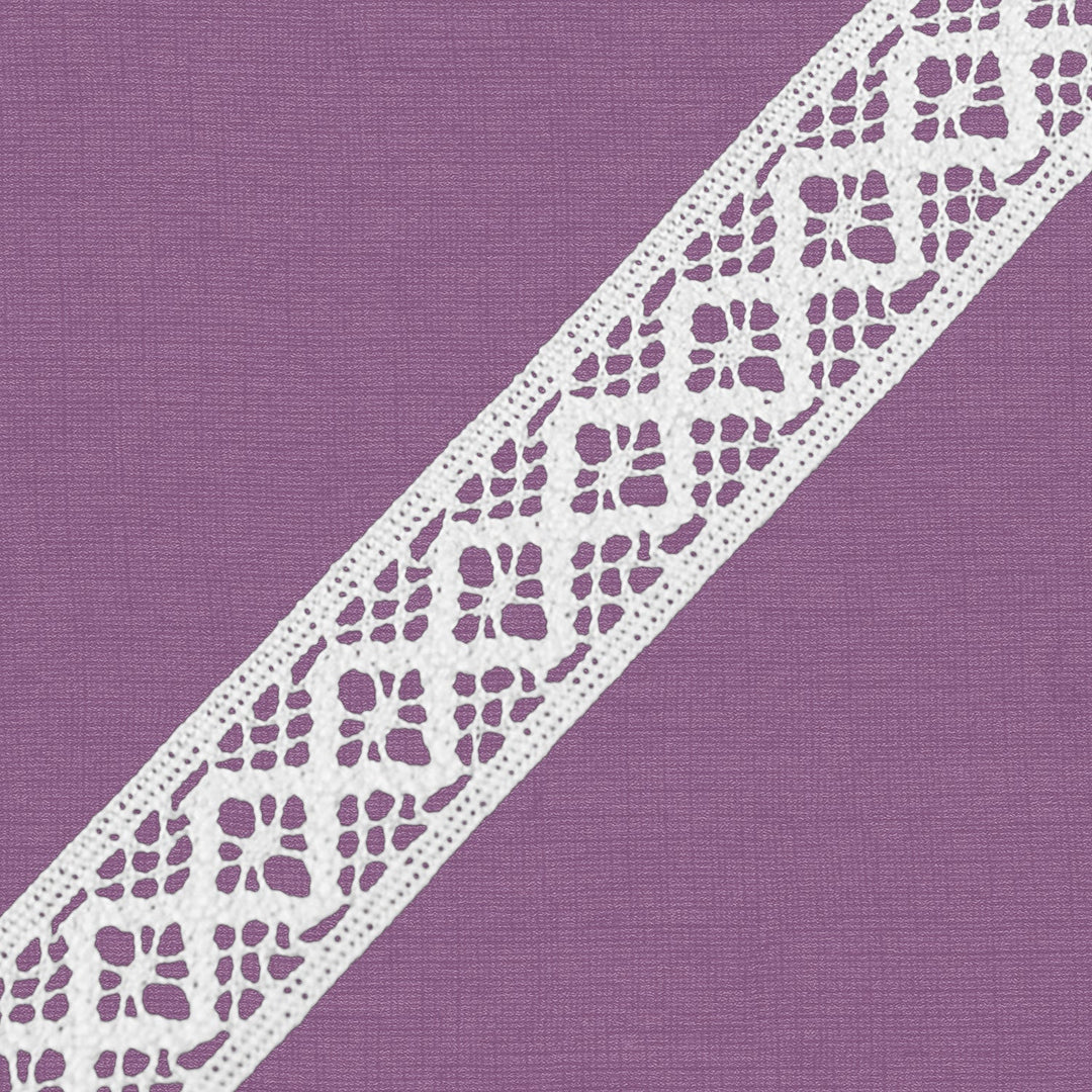 Cluny Lace, Spanish Cotton, White and Beige, 1 inch