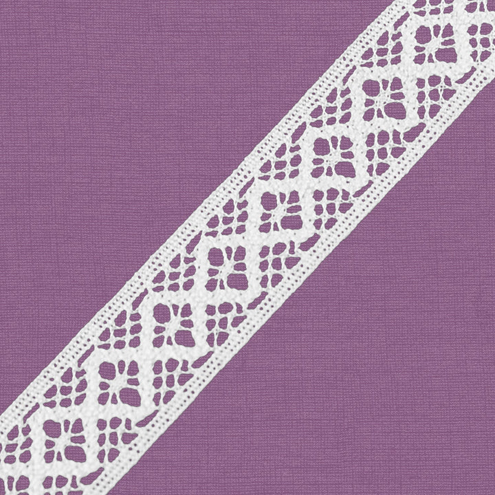 Cluny Lace, Spanish Cotton, White and Beige, 1 inch