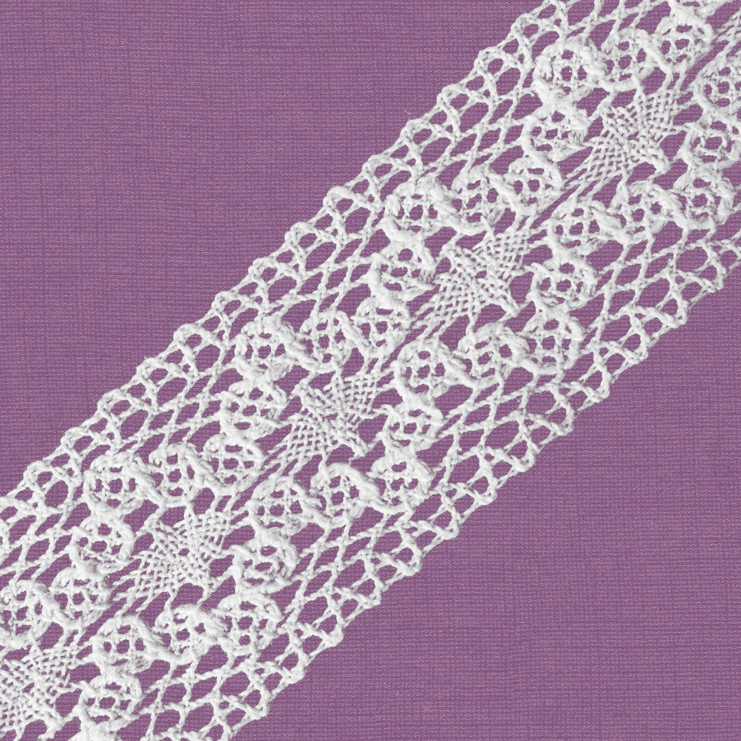 Cluny Lace, Spanish Cotton, White Color, 2 inches, 33Yards Pack