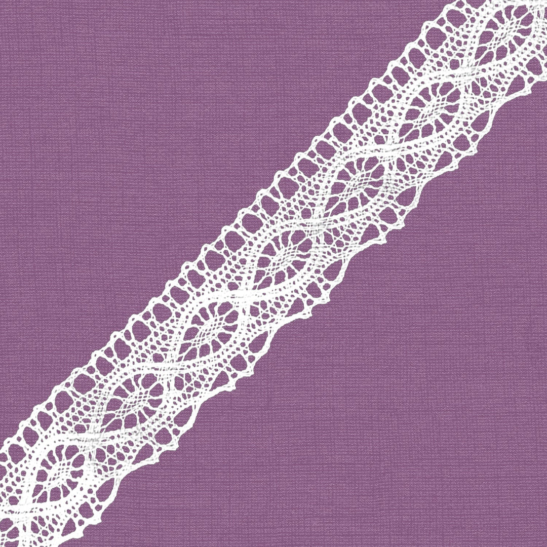 Cluny Lace, Spanish Cotton, Fantasy Lace,  White Color, 3/4 Inch