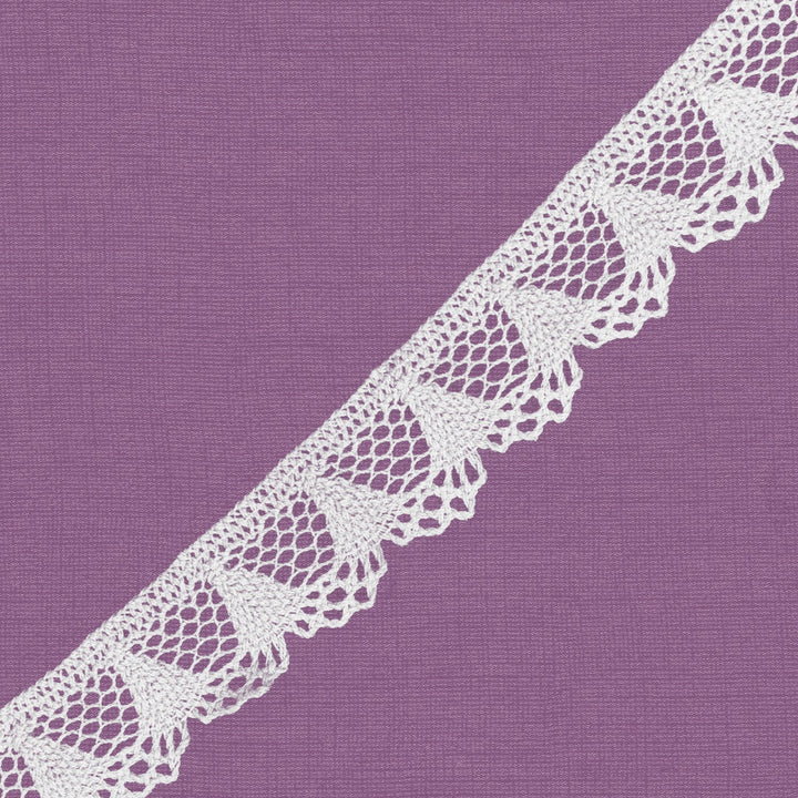 Cluny Lace, Spanish Cotton, Fantasy Lace, White and Beige, 1 in / 3 cm