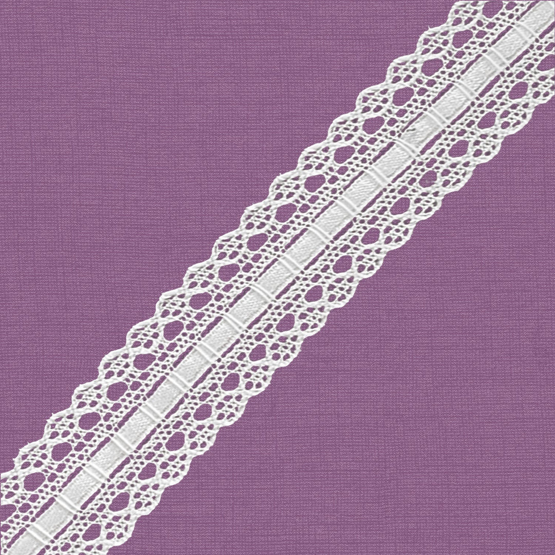 Cluny Lace, Spanish Cotton, White and Beige, 3/4 inch, 33Yards Pack