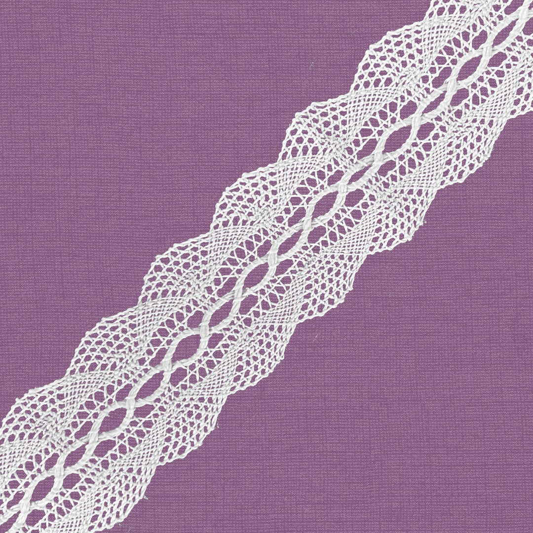 Cluny Lace, Spanish Cotton, White and Beige, 1 1/4 inches