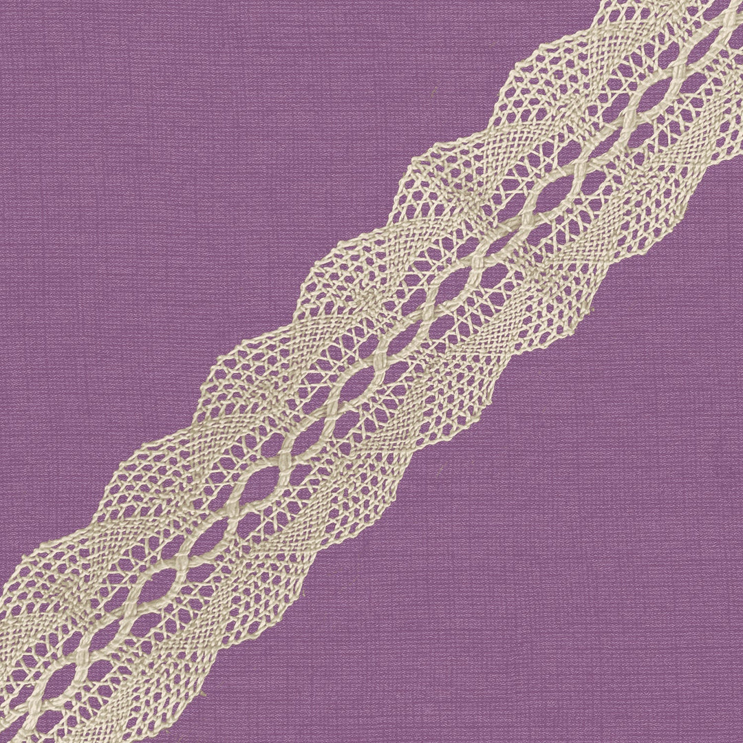 Cluny Lace, Spanish Cotton, White and Beige, 1 1/4 inches