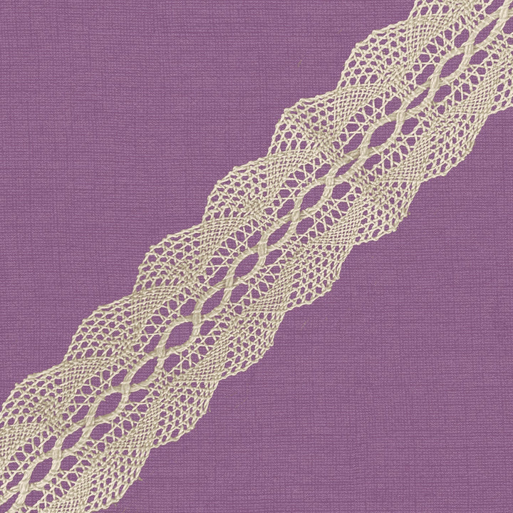 Cluny Lace, Spanish Cotton, White and Beige, 1 1/4 inches, 33Yards Pack