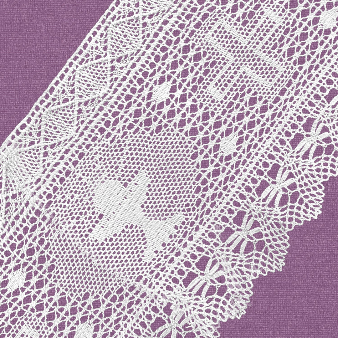 Cluny Lace, Spanish Cotton, Fantasy Lace,  White Color, 7 Inches