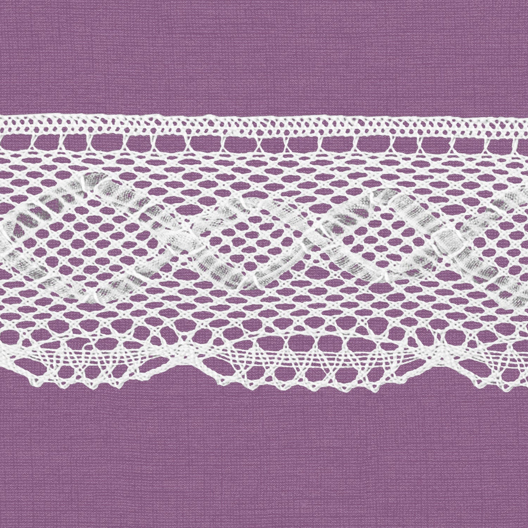 Cluny Lace, Spanish Cotton, Fantasy Lace, White, 1 3/4 inches, 33Yards Pack