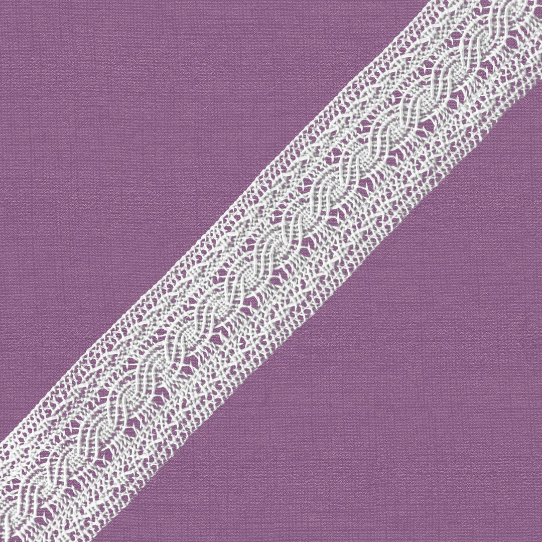 Cluny Lace, Spanish Cotton, Fantasy Lace, White, 1 1/4 inches