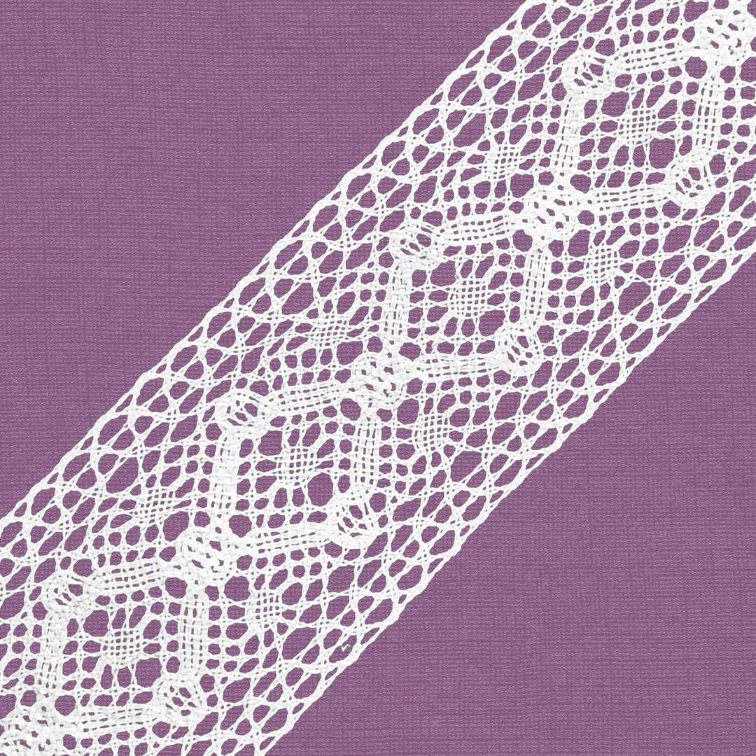 Cluny Lace, Spanish Cotton, Fantasy Lace,  White Color, 2 1/4 Inches, 33Yards Pack
