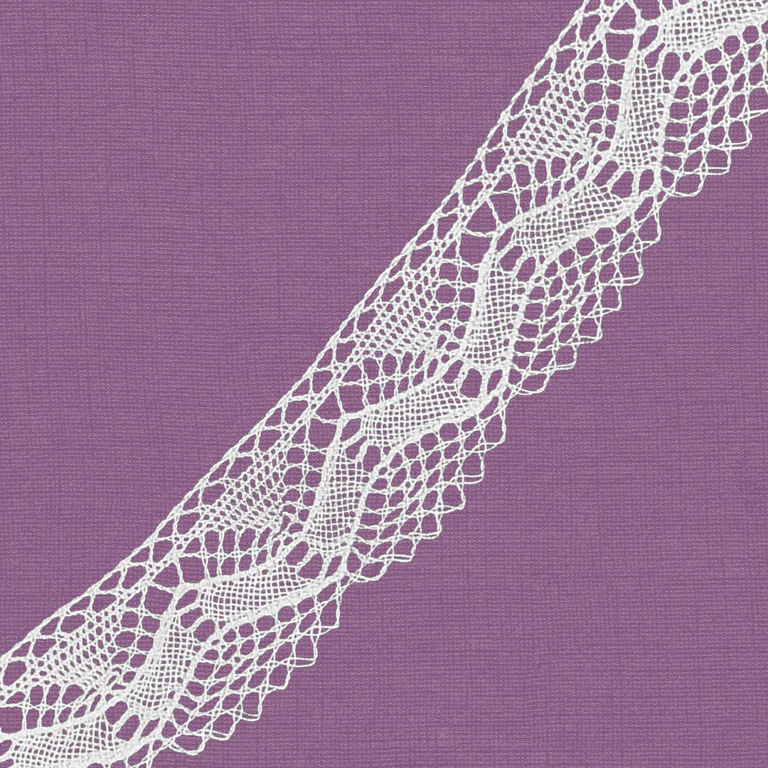 Cluny Lace, Spanish Cotton, Fantasy Lace,  White Color, 1 1/4 Inches, 33Yards Pack