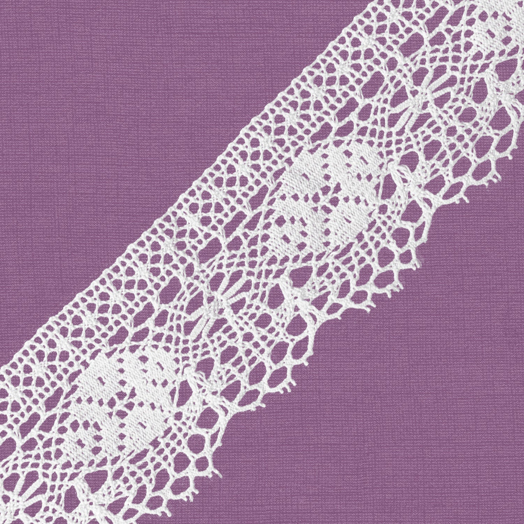 Cluny Lace, Spanish Cotton, White and Beige, 1 3/4 inches, 33Yards Pack