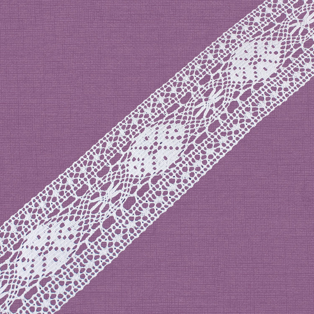 Cluny Lace, Spanish Cotton, White and Beige, 1 3/4 inches, 33Yards Pack