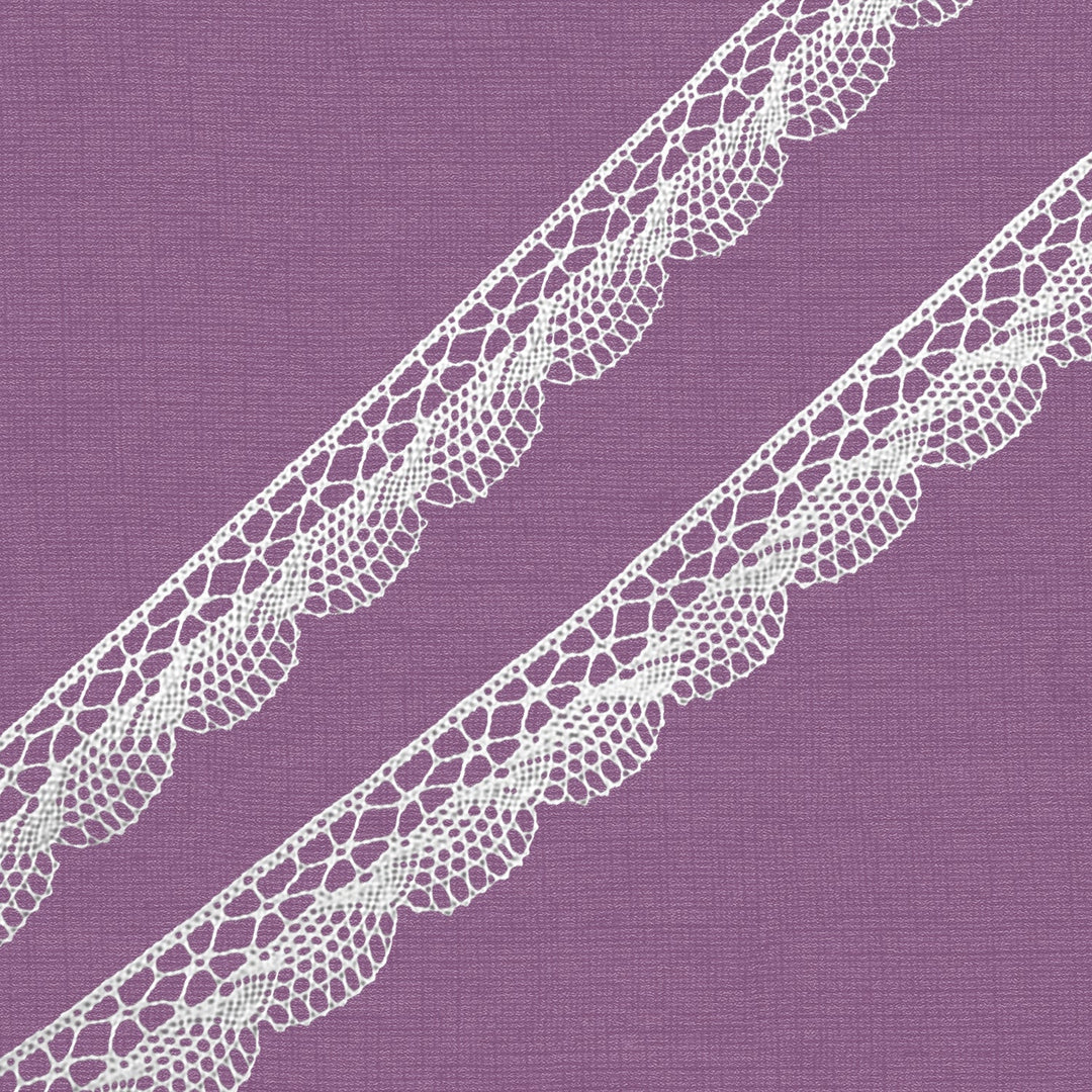 Cluny Lace, Spanish Cotton, White and Beige, 1/2 inch, 33Yards Pack