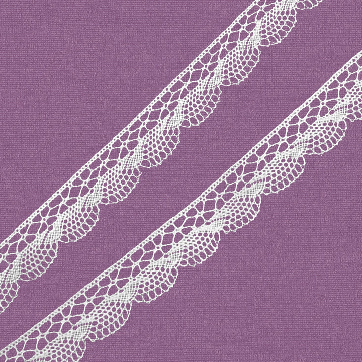 Cluny Lace, Spanish Cotton, White and Beige, 1/2 inch, 33Yards Pack