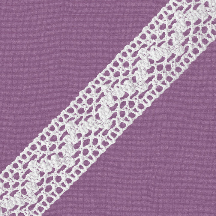 Cluny Lace, Spanish Cotton, White and Beige, 1 1/8 inches, 33Yards Pack