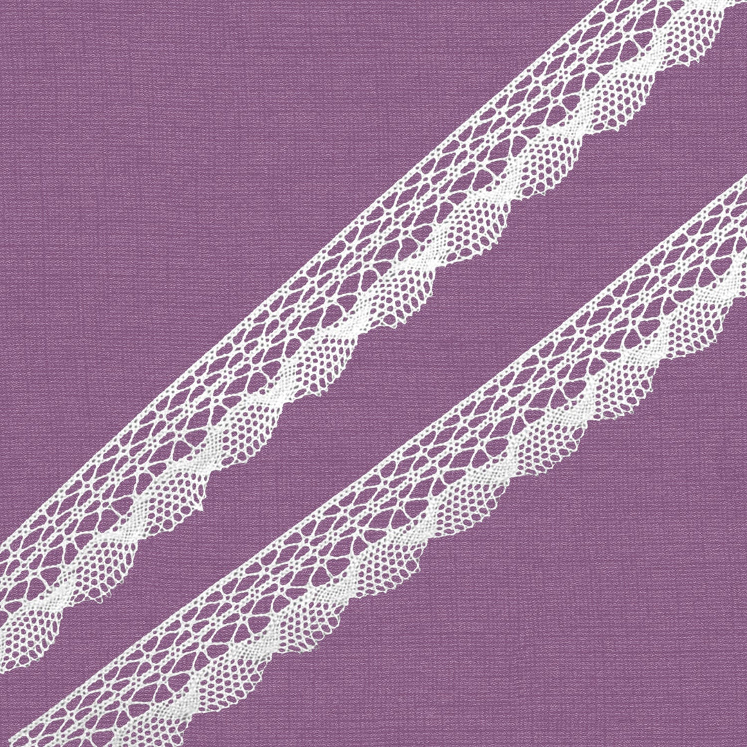 Cluny Lace, Spanish Cotton, White and Beige, 5/8 inche, 33Yards Pack