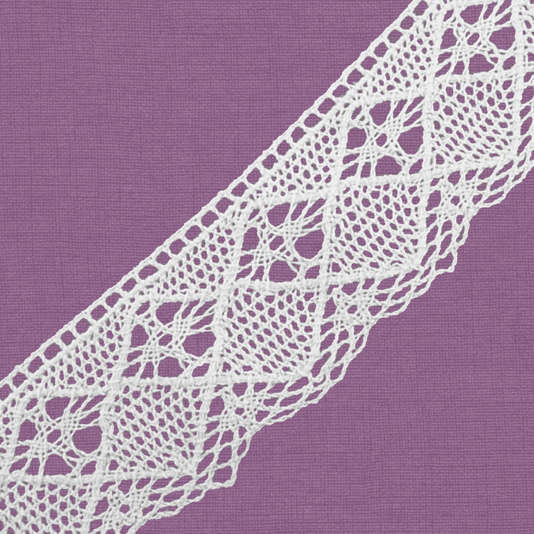 Cluny Lace, Spanish Cotton, White and Beige, 2 1/4 inches, 33Yards Pack