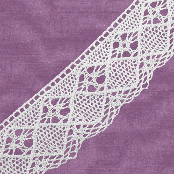 Cluny Lace, Spanish Cotton, White and Beige, 2 1/4 inches, 33Yards Pack