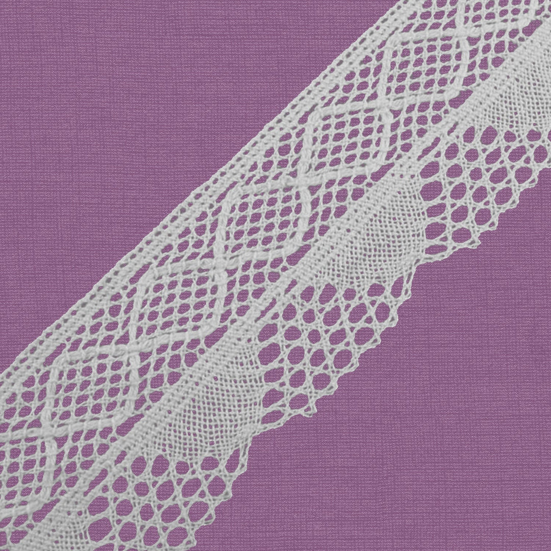 Cluny Lace, Spanish Cotton, White and Beige, 2 1/4 inches, 33Yards Pack