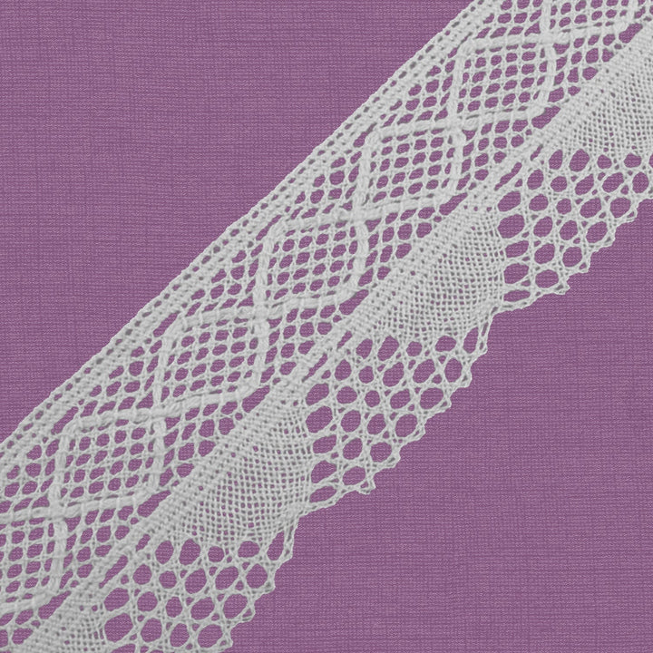 Cluny Lace, Spanish Cotton, White and Beige, 2 1/4 inches, 33Yards Pack