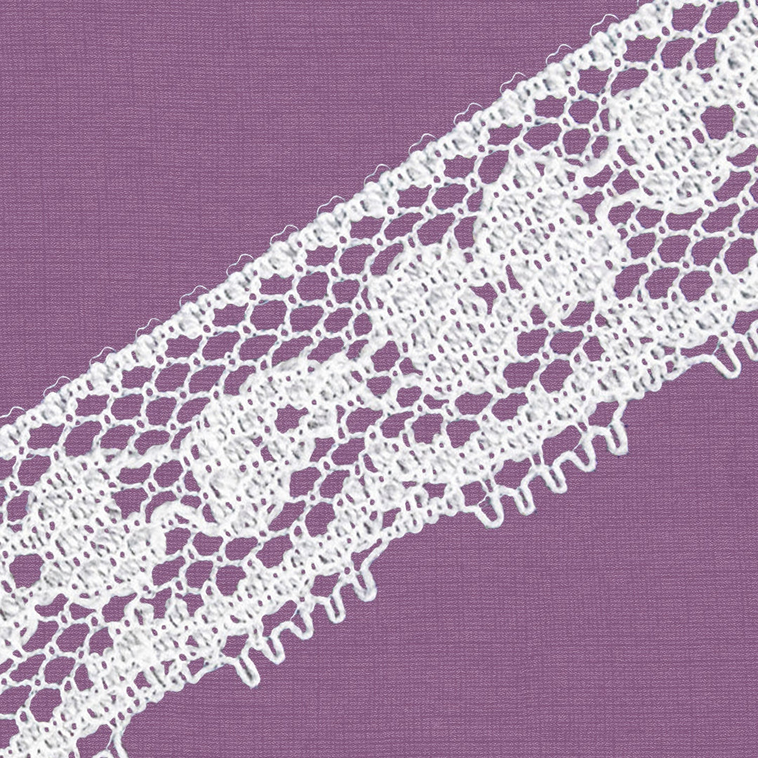 Cluny Lace, Spanish Cotton, Valencien, White, 5/8 inches, 60Yards Pack