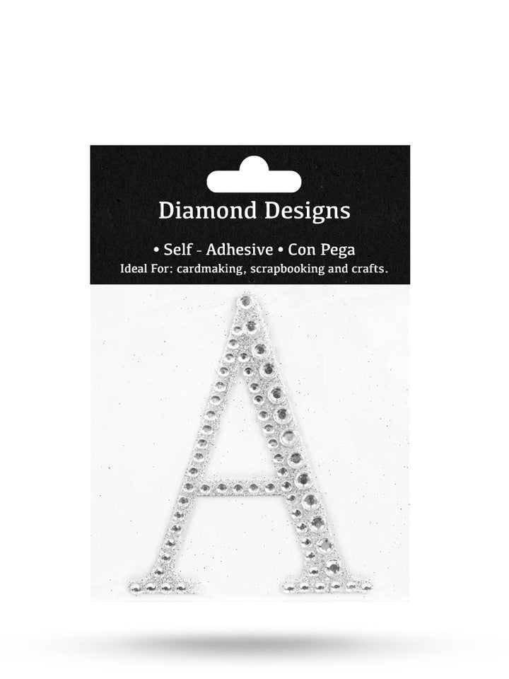 Rhinestone Letters, A - Z, 80mm, Adhesive Application, 1 Piece