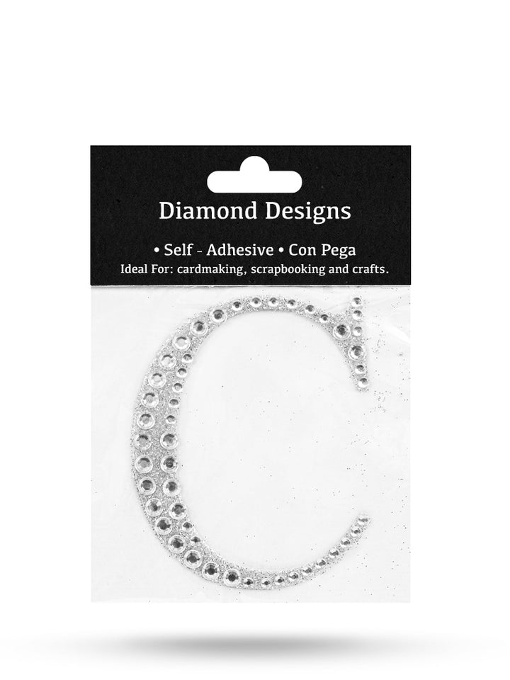 Rhinestone Letters, A - Z, 80mm, Adhesive Application, 1 Piece, 10-Pack