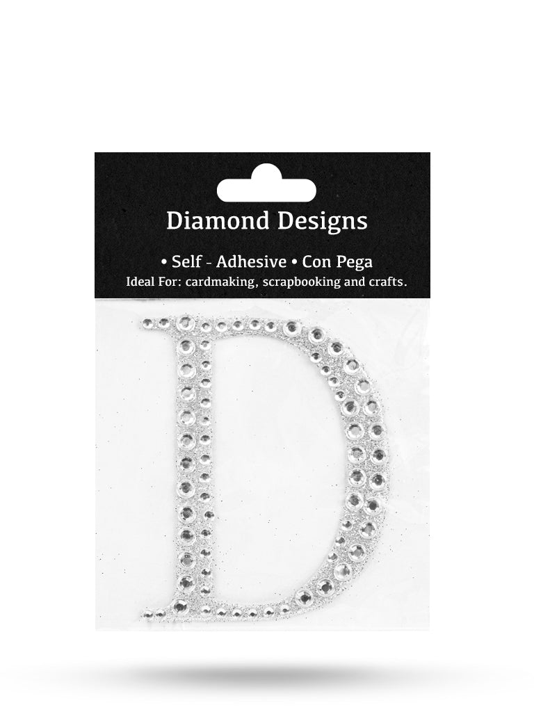 Rhinestone Letters, A - Z, 80mm, Adhesive Application, 1 Piece, 10-Pack