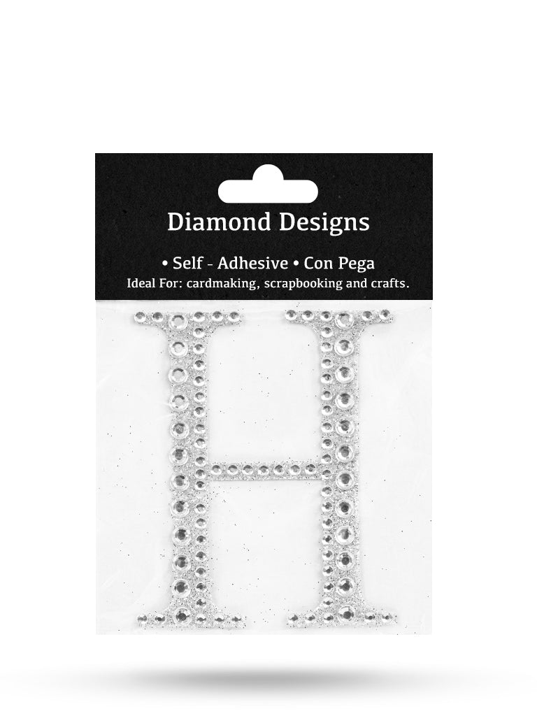 Rhinestone Letters, A - Z, 80mm, Adhesive Application, 1 Piece, 10-Pack
