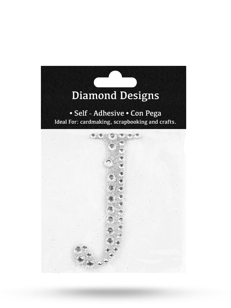 Rhinestone Letters, A - Z, 80mm, Adhesive Application, 1 Piece, 10-Pack