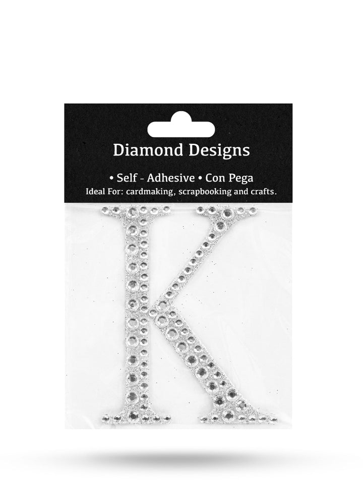 Rhinestone Letters, A - Z, 80mm, Adhesive Application, 1 Piece, 10-Pack