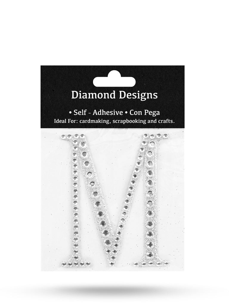 Rhinestone Letters, A - Z, 80mm, Adhesive Application, 1 Piece, 10-Pack